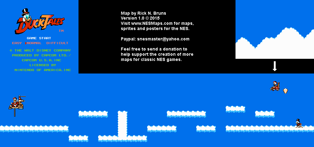 Duck Tales - Bonus Area - Nintendo NES Map