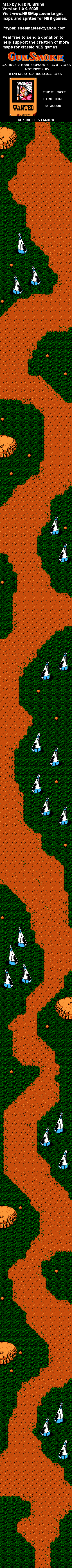 Gun Smoke - Stage 3 Nintendo NES Background Only Map