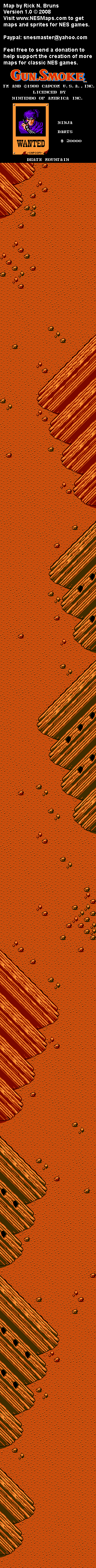 Gun Smoke - Stage 4 Nintendo NES Background Only Map