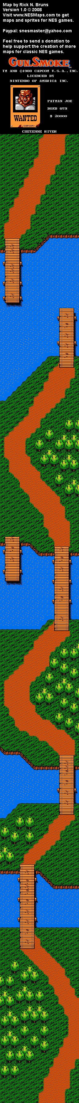 Gun Smoke - Stage 5 Nintendo NES Background Only Map