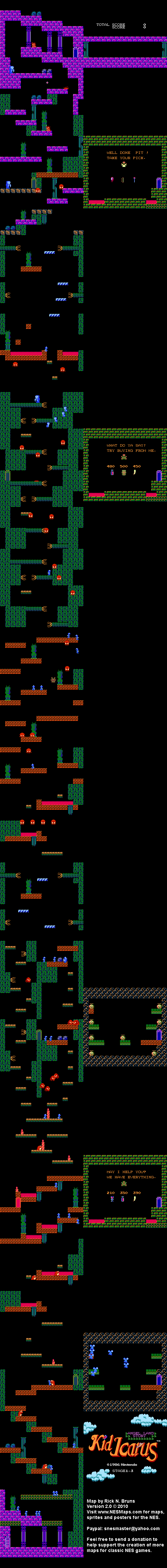 Kid Icarus - Stage 1-3 - NES Map
