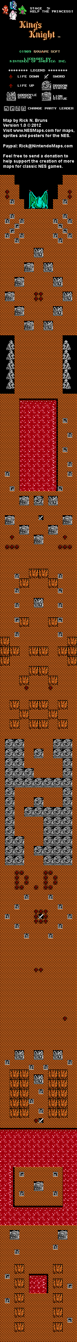 King's Knight - Stage 5 - Nintendo NES Map BG