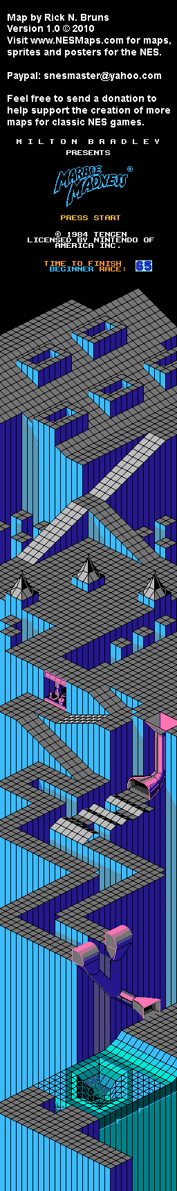Marble Madness - Level 2 Beginner Race Nintendo NES Map BG