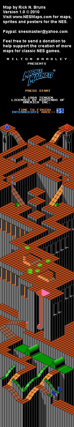 Marble Madness - Level 3 Intermediate Race Nintendo NES Map