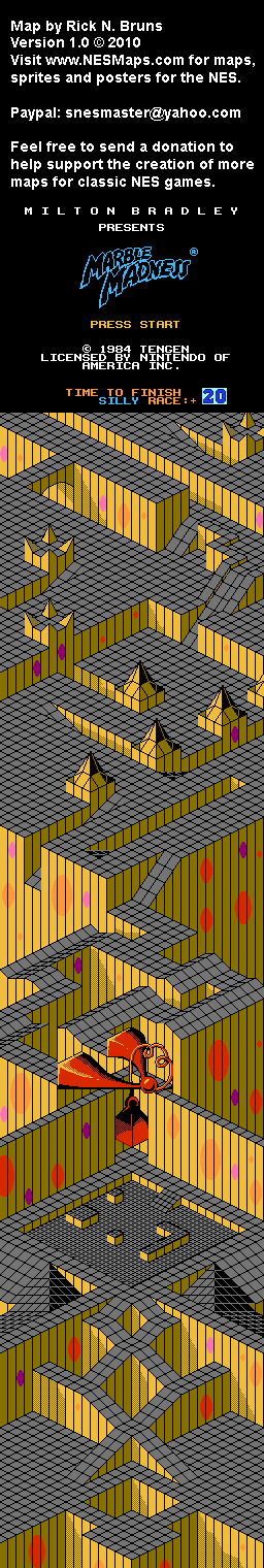 Marble Madness - Level 5 Silly Race Nintendo NES Map BG