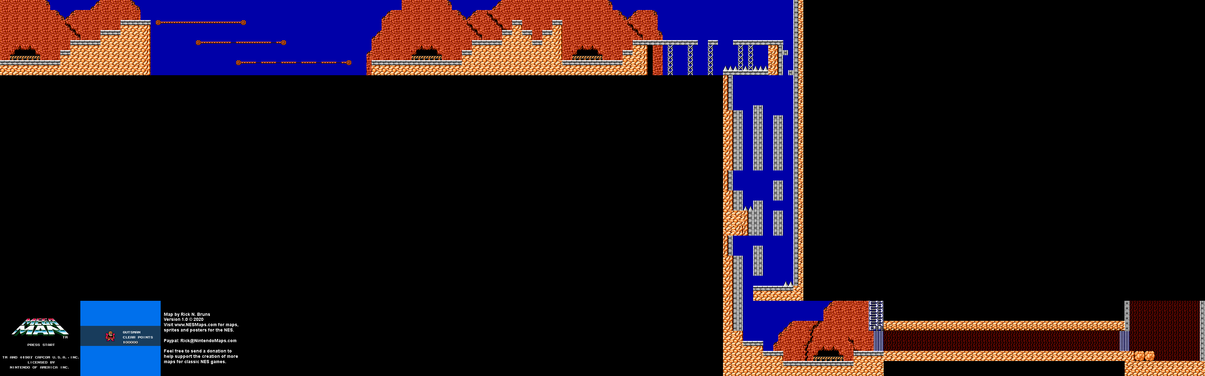 Mega Man - Guts Man Stage Nintendo NES Map BG