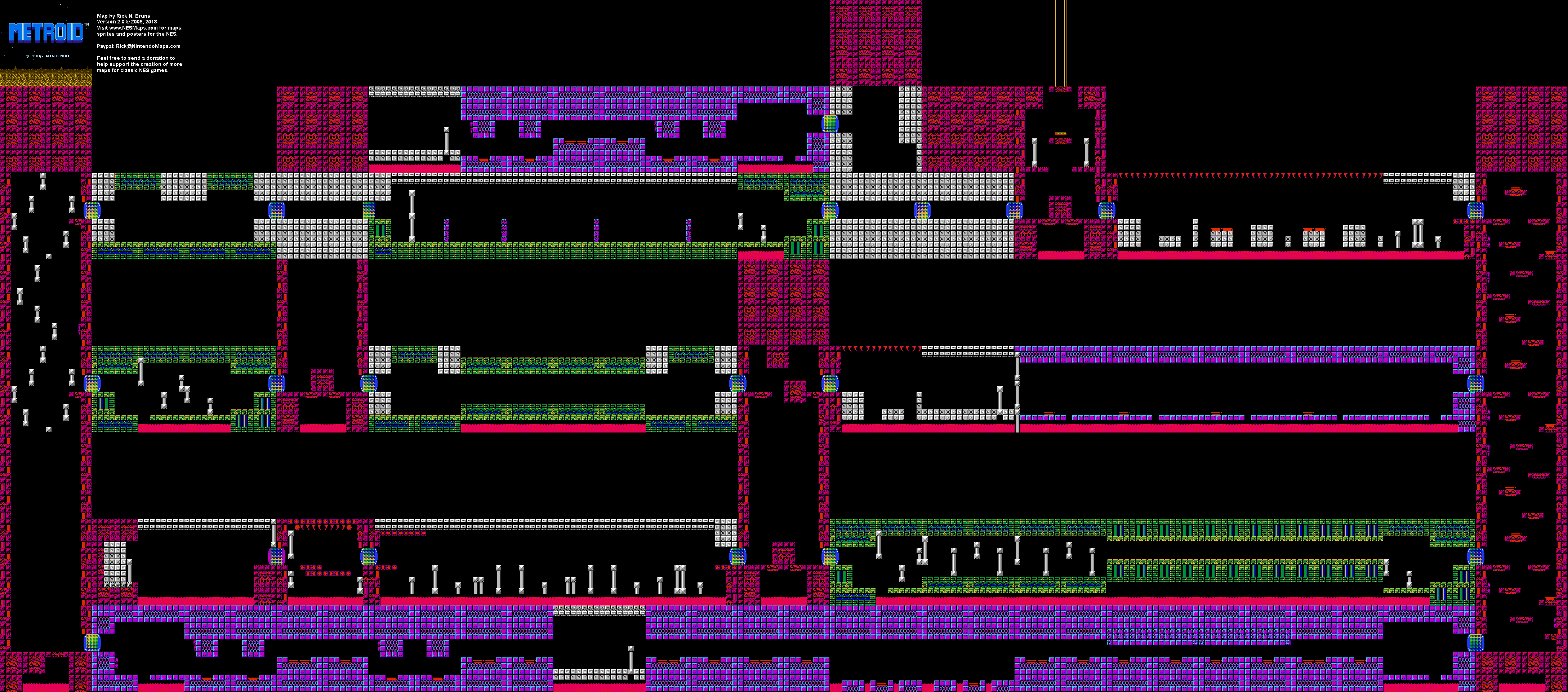 Metroid - Mini-Boss Hideout II - Nintendo NES Map BG