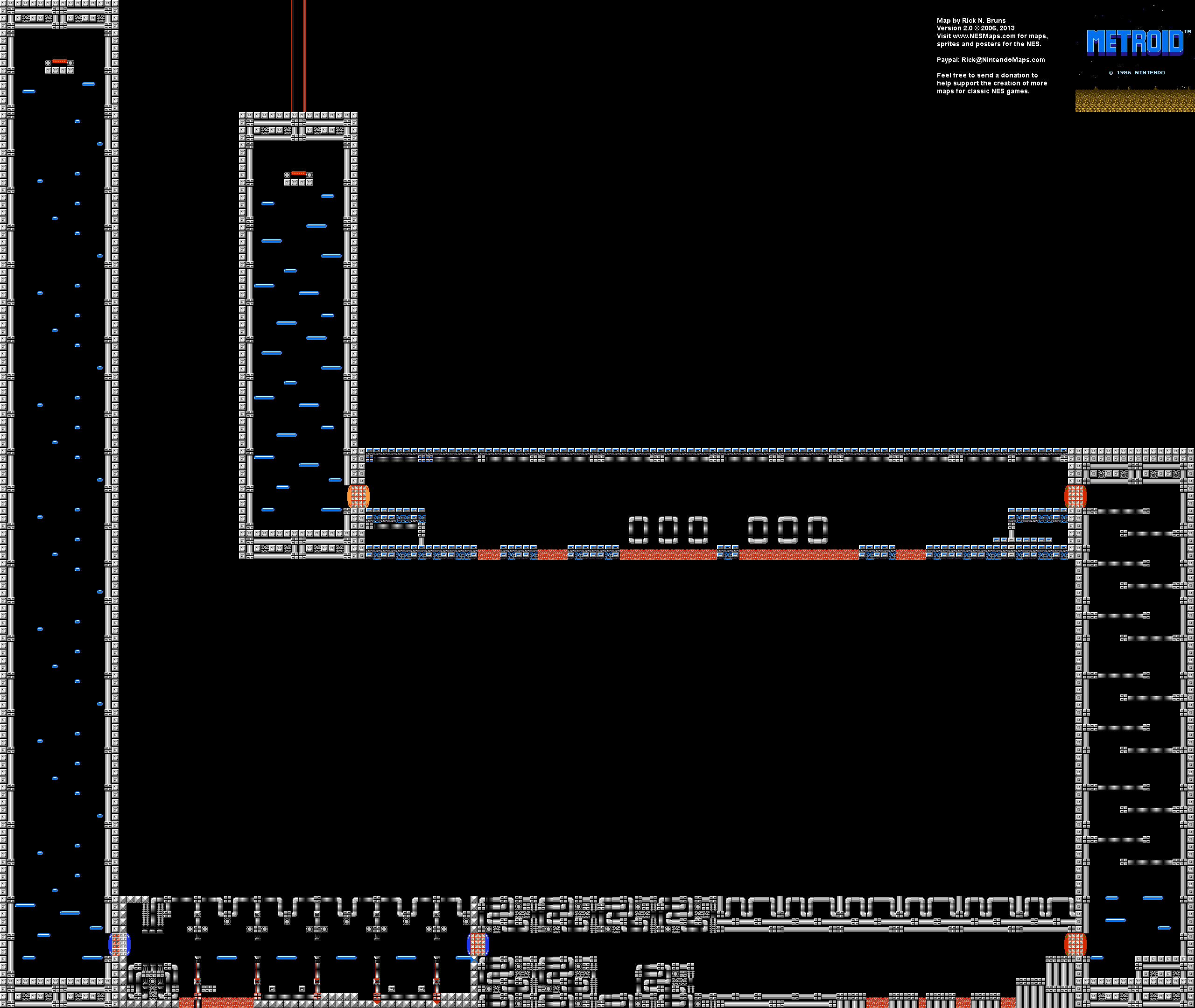 Metroid - Tourian - Nintendo NES Map BG