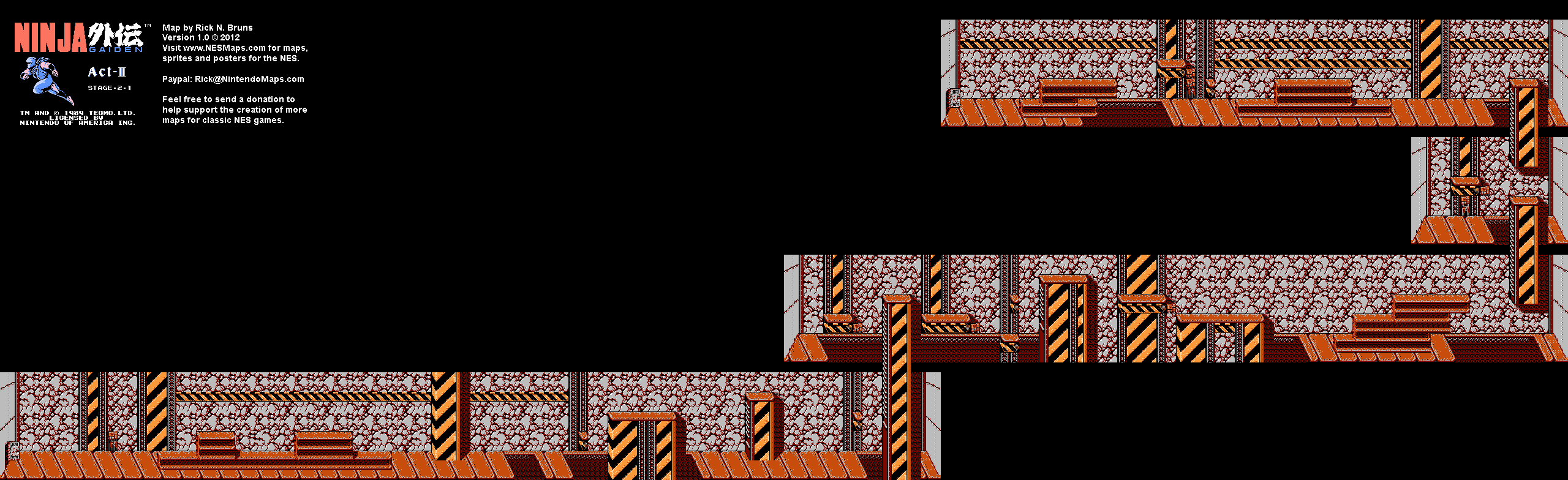 Ninja Gaiden - Stage 2-1 - Nintendo NES Map BG