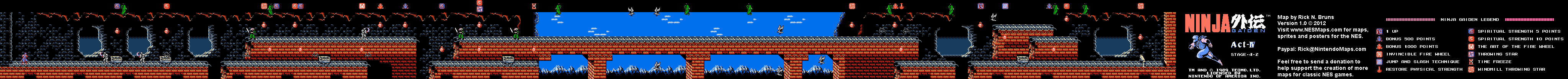 Ninja Gaiden - Stage 4-2 - Nintendo NES Map