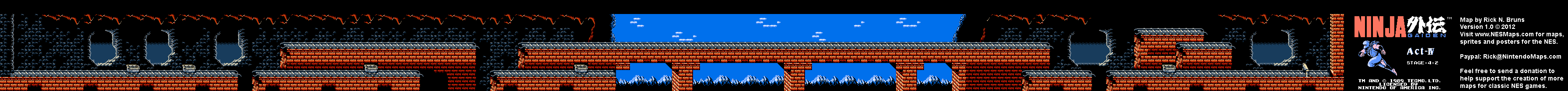Ninja Gaiden - Stage 4-2 - Nintendo NES Map BG