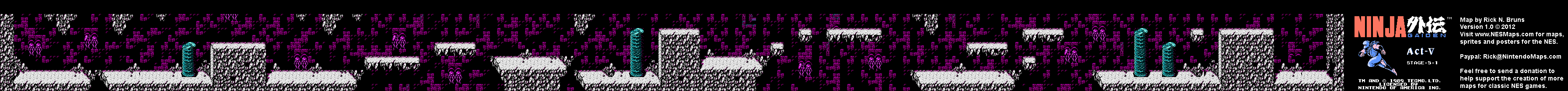 Ninja Gaiden - Stage 5-1 - Nintendo NES Map BG