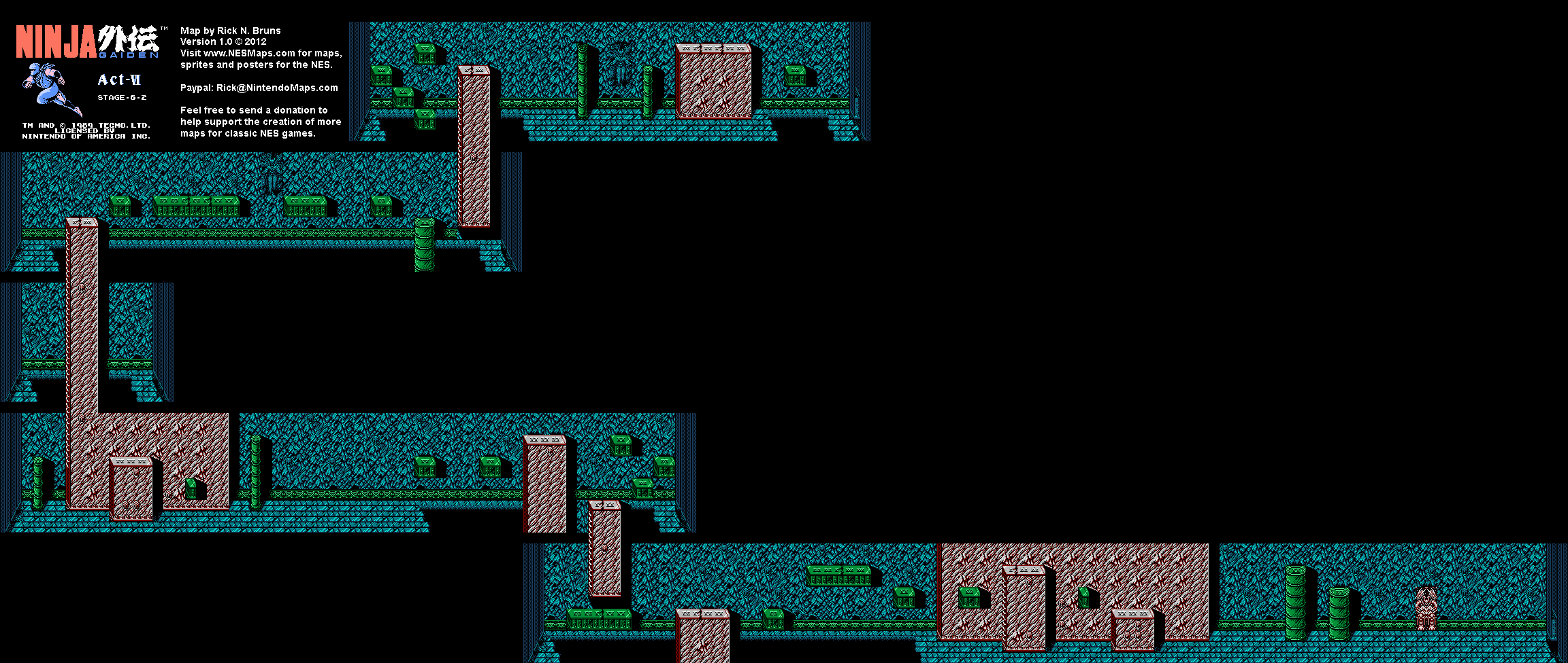 Ninja Gaiden - Stage 6-2 - Nintendo NES Map BG