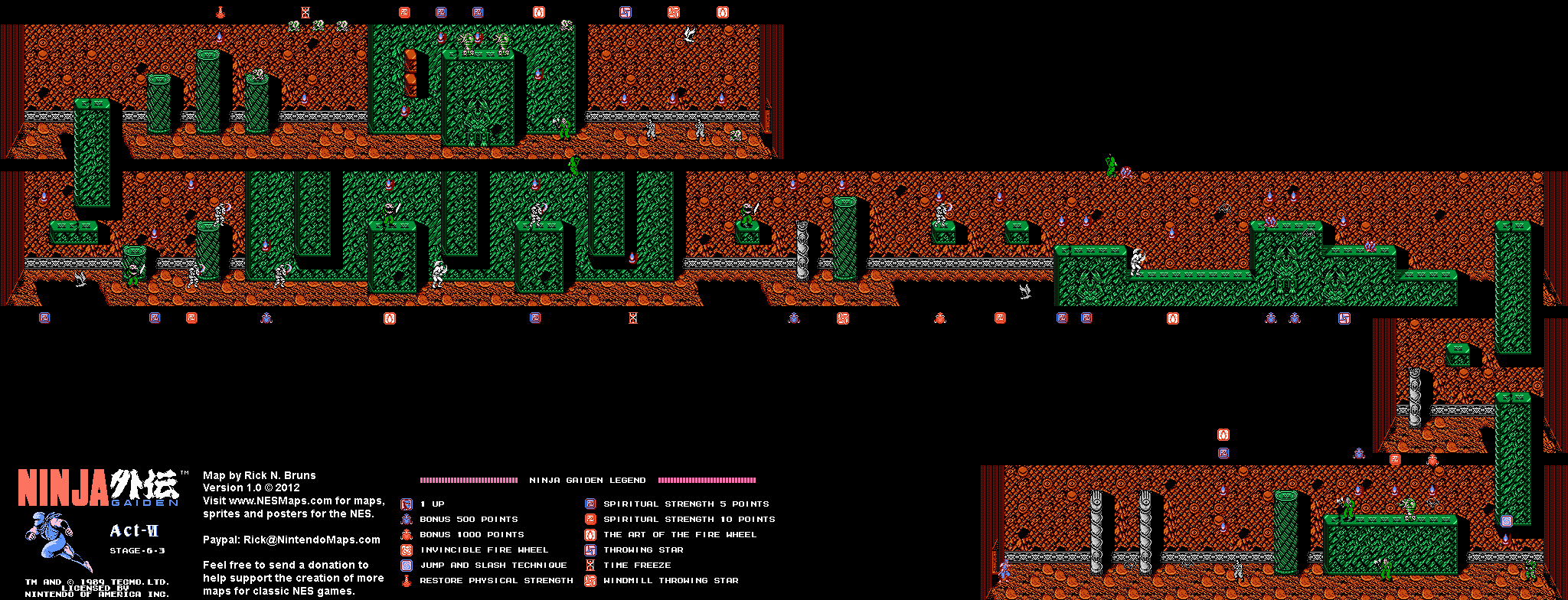 Ninja Gaiden - Stage 6-3 - Nintendo NES Map