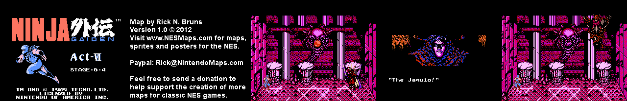 Ninja Gaiden - Stage 6-4 - Nintendo NES Map