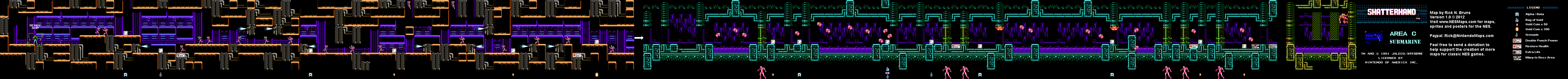 Shatterhand - Area C Submarine - Nintendo NES Map