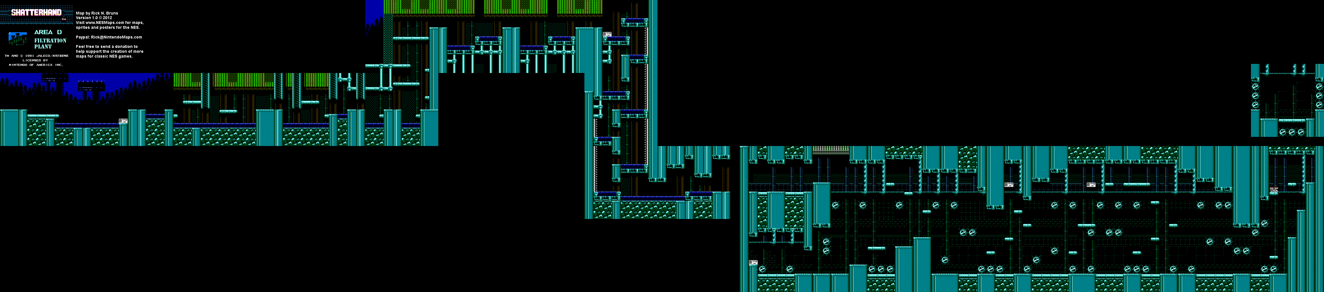 Shatterhand - Area D Filtration Plant - Nintendo NES Map BG