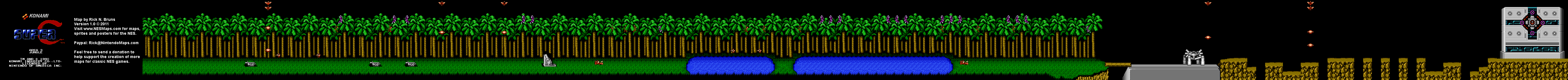 Super C - Area 3 - Nintendo NES Map
