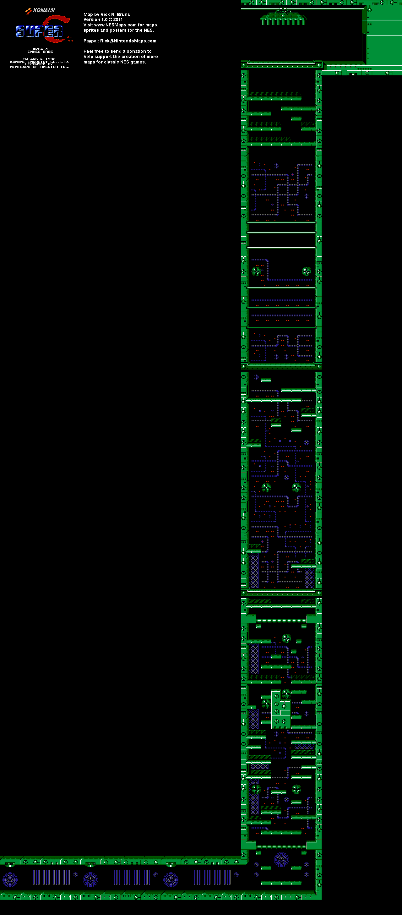 Super C - Area 4 - Nintendo NES Map BG