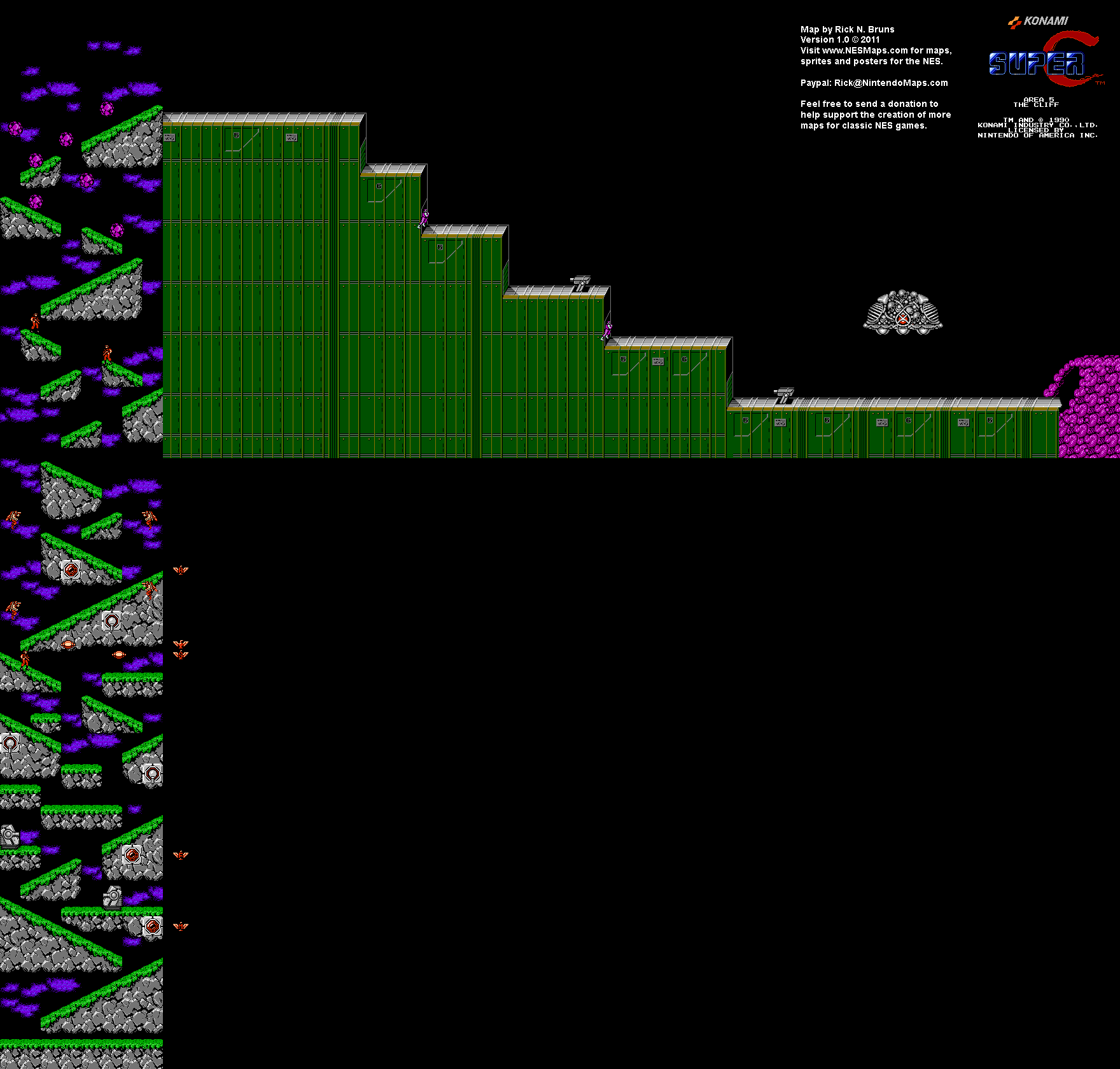 Super C - Area 5 - Nintendo NES Map