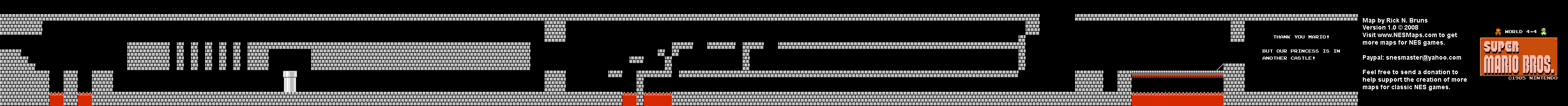 Super Mario Brothers - World 4-4 Nintendo NES Background Only Map