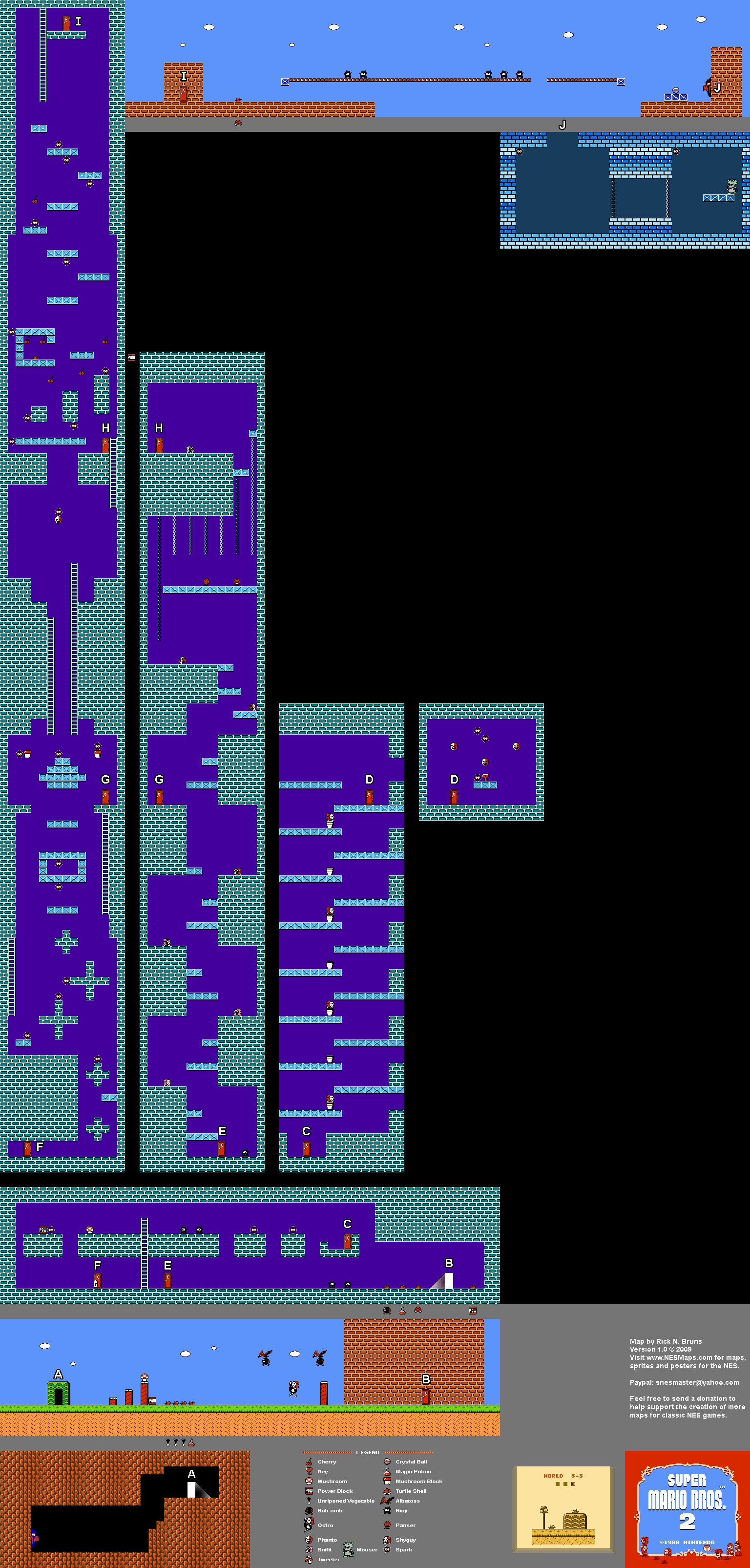 Super Mario Brothers - World 3-3 Nintendo NES Map