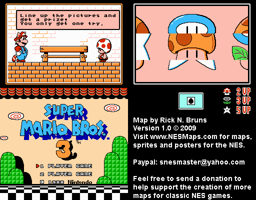 Super Mario Brothers 3 - Slot Game Nintendo NES Map