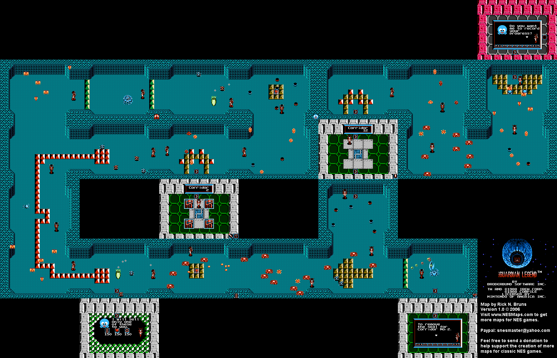 The Guardian Legend - Area 2 - NES Map