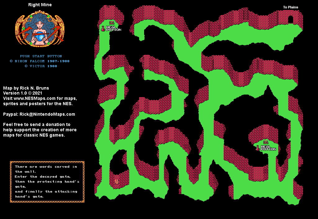 Ys 1 - Right Mine - Nintendo NES Famicom Map
