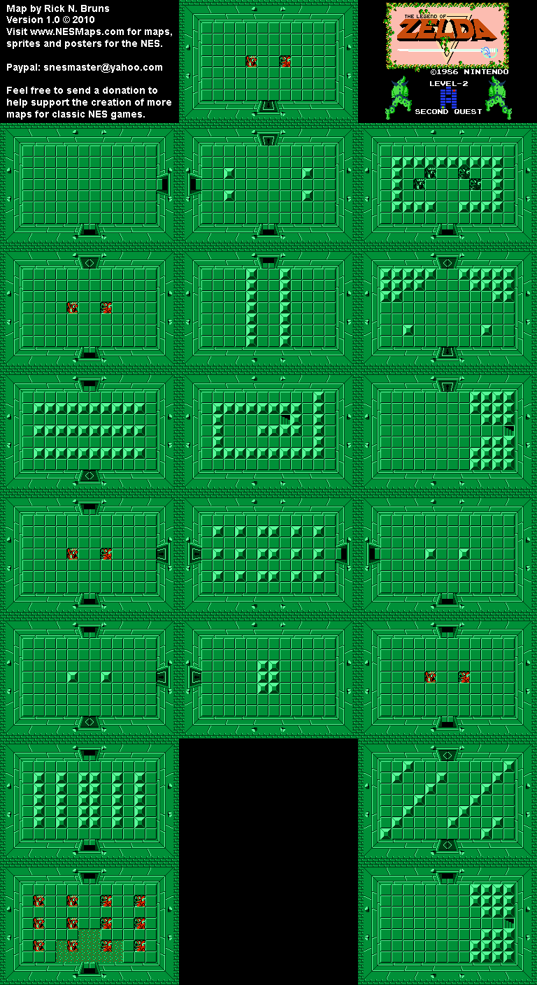 The Legend of Zelda - Level 2 Quest 2 - NES Map BG