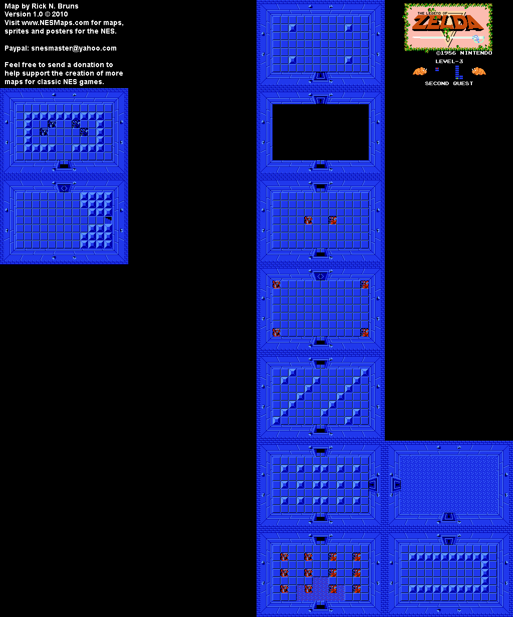 The Legend of Zelda - Level 3 Quest 2 - NES Map BG
