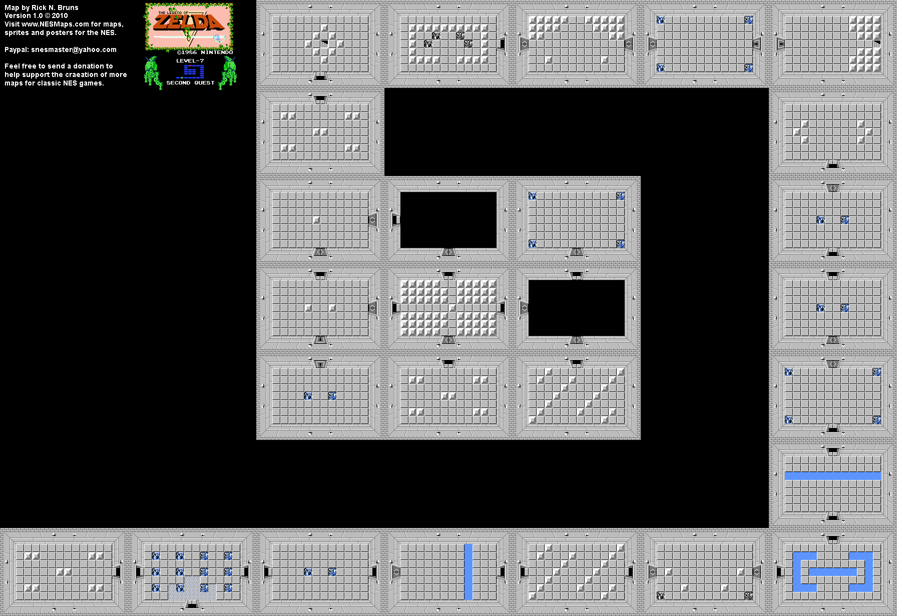 The Legend of Zelda - Level 7 Quest 2 - NES Map BG