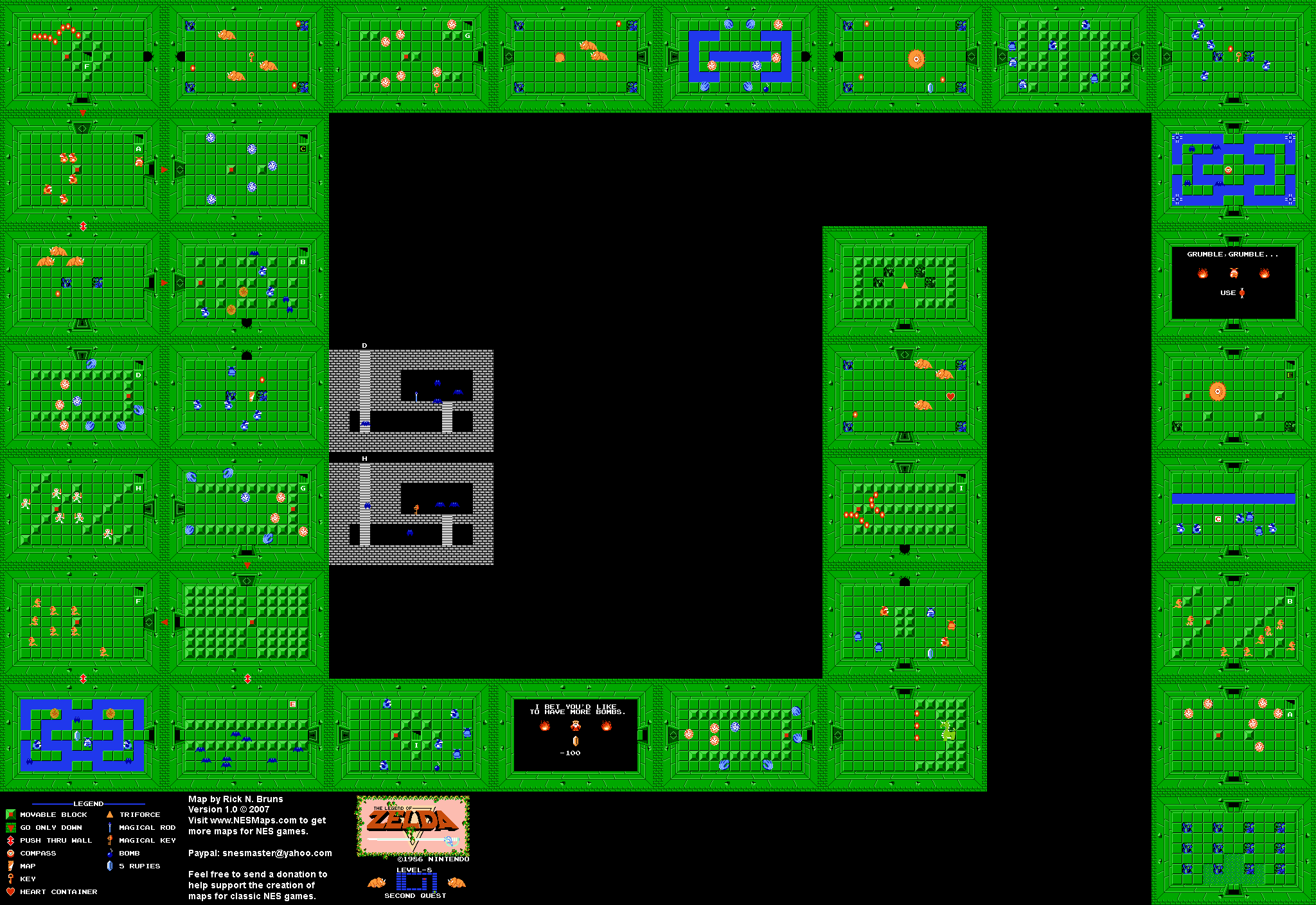 The Legend of Zelda - Level 8 Quest 2 - NES Map