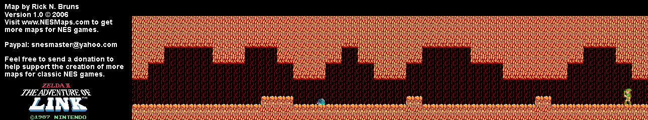 Zelda II The Adventure of Link - Cave to Parapa [03a] - NES Map