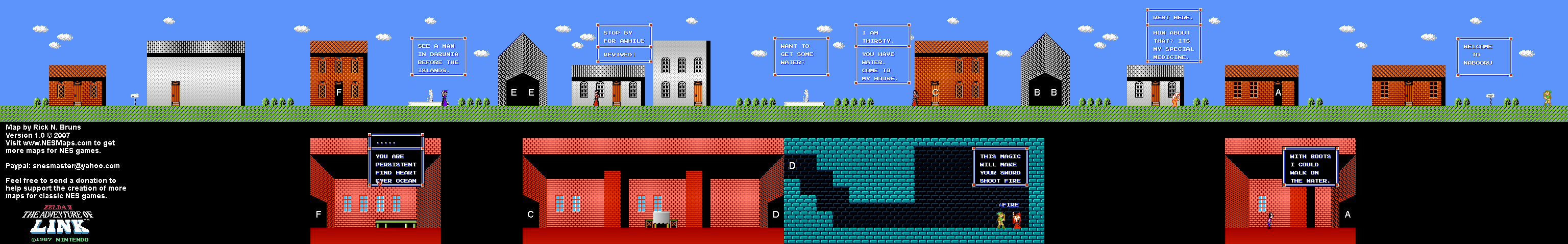 Zelda II The Adventure of Link - Nabooru Town [23] - NES Map